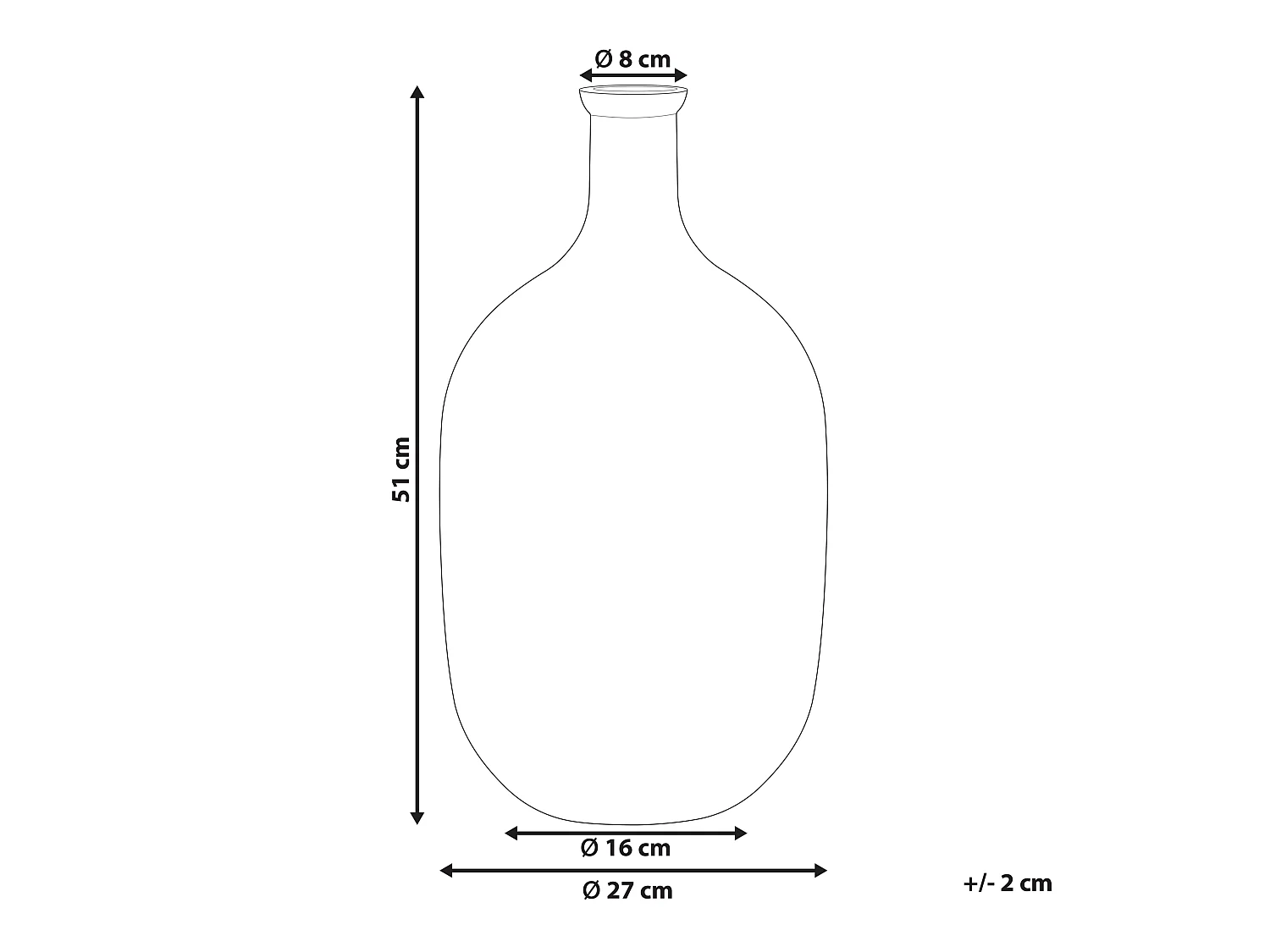Decovaas DALCHINI Glas 51 cm Goudbruin
