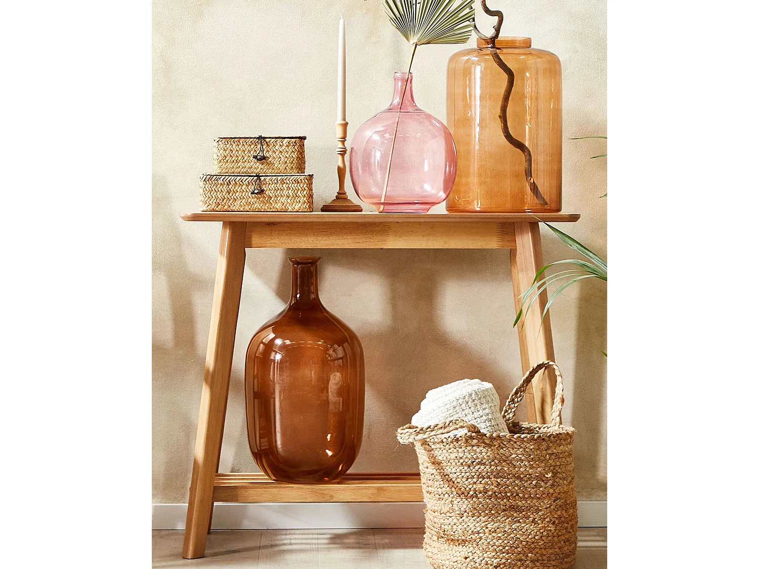 Vase décoratif DALCHINI Verre 51 cm Marron doré