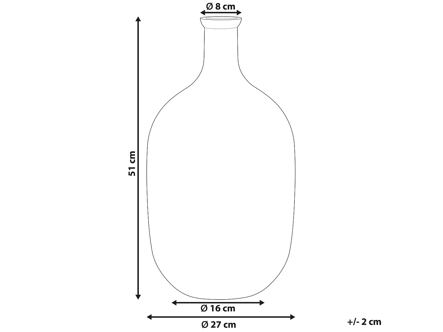 Vase décoratif DALCHINI Verre 51 cm Marron doré
