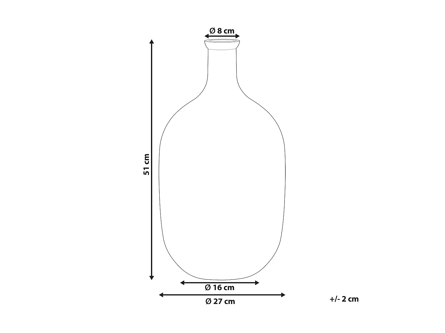 Vase décoratif DALCHINI Verre 51 cm Marron doré