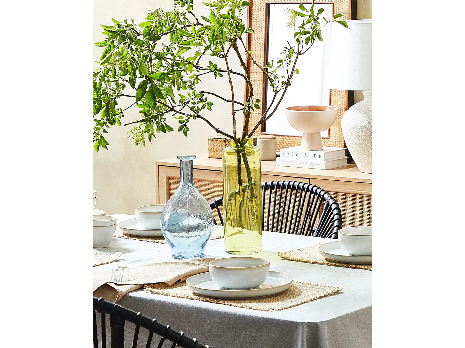 Decovaas PAKORA Glas 28 cm Lichtblauw