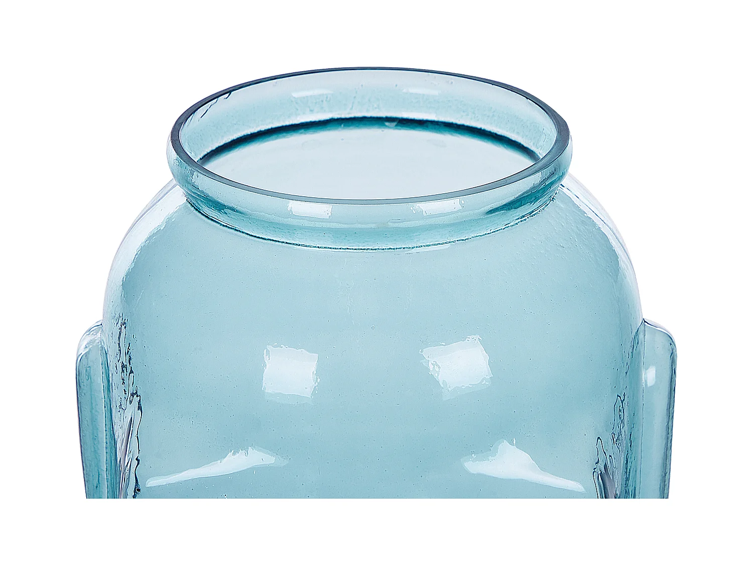 Gefärbte Dekovase Glas mit Gesichtsmotiv Tischdekoration 31 cm blau Sambar