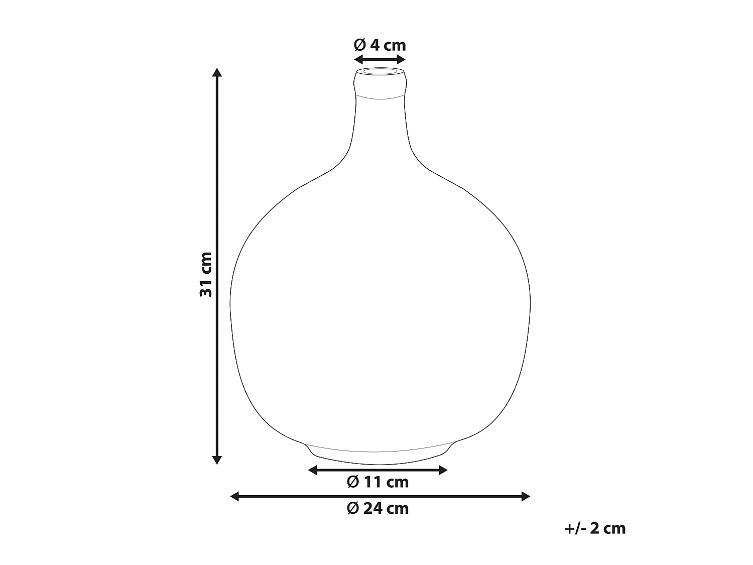 Vase décoratif CHAPPATHI Verre 31 cm Bleu