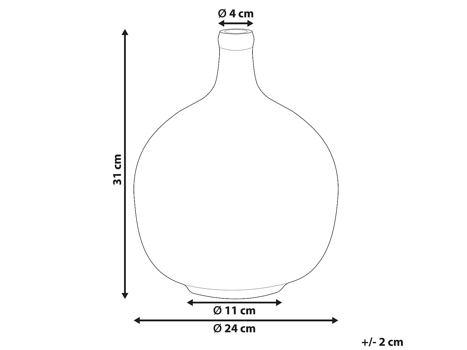 Vase décoratif CHAPPATHI Verre 31 cm Bleu