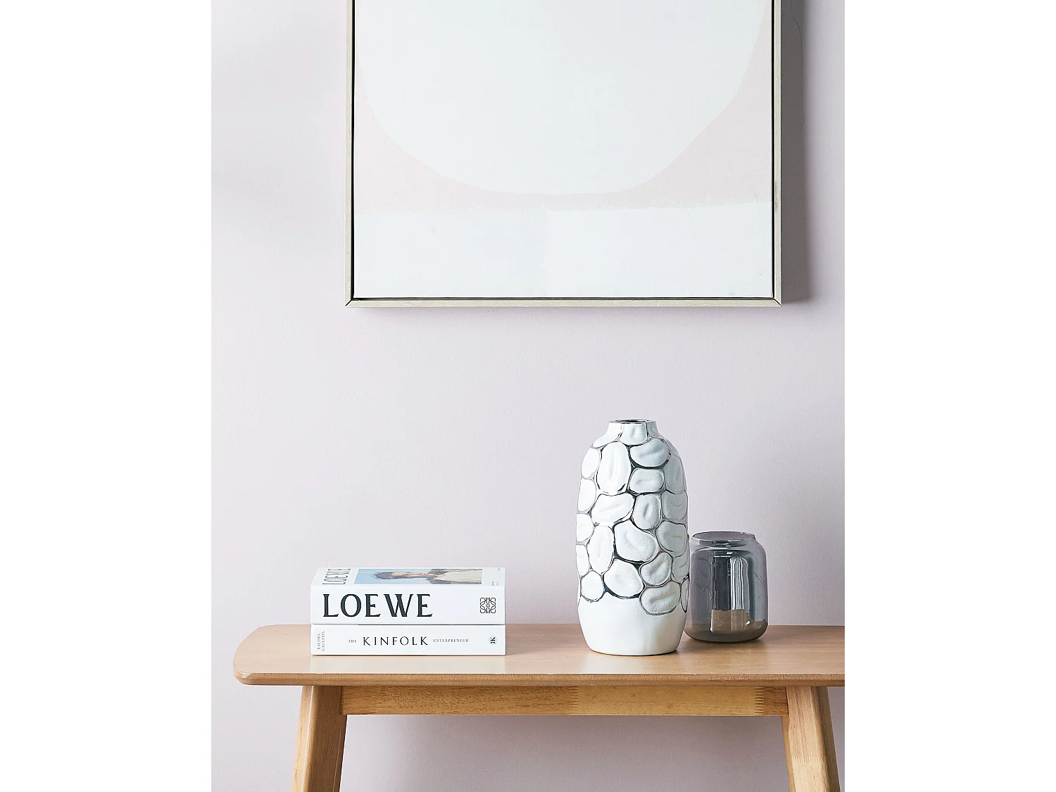 Vase décoratif CENABUM Grès 34 cm Blanc