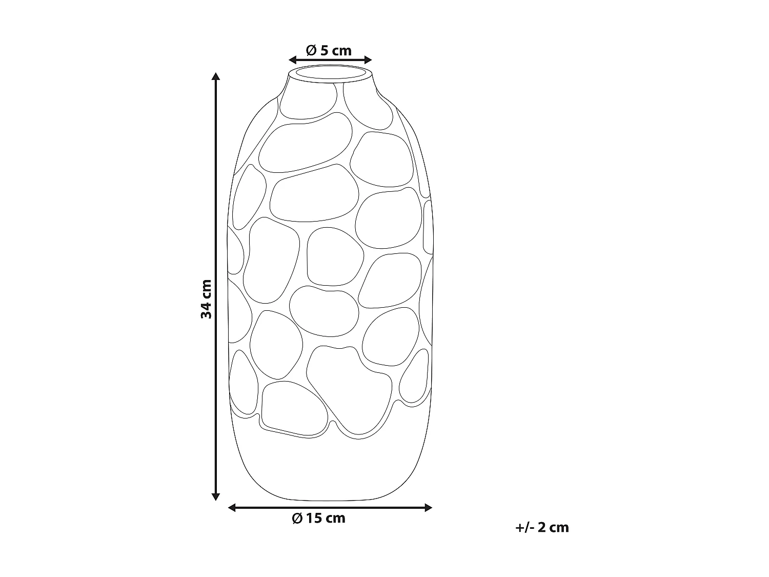 Vase décoratif CENABUM Grès 34 cm Blanc