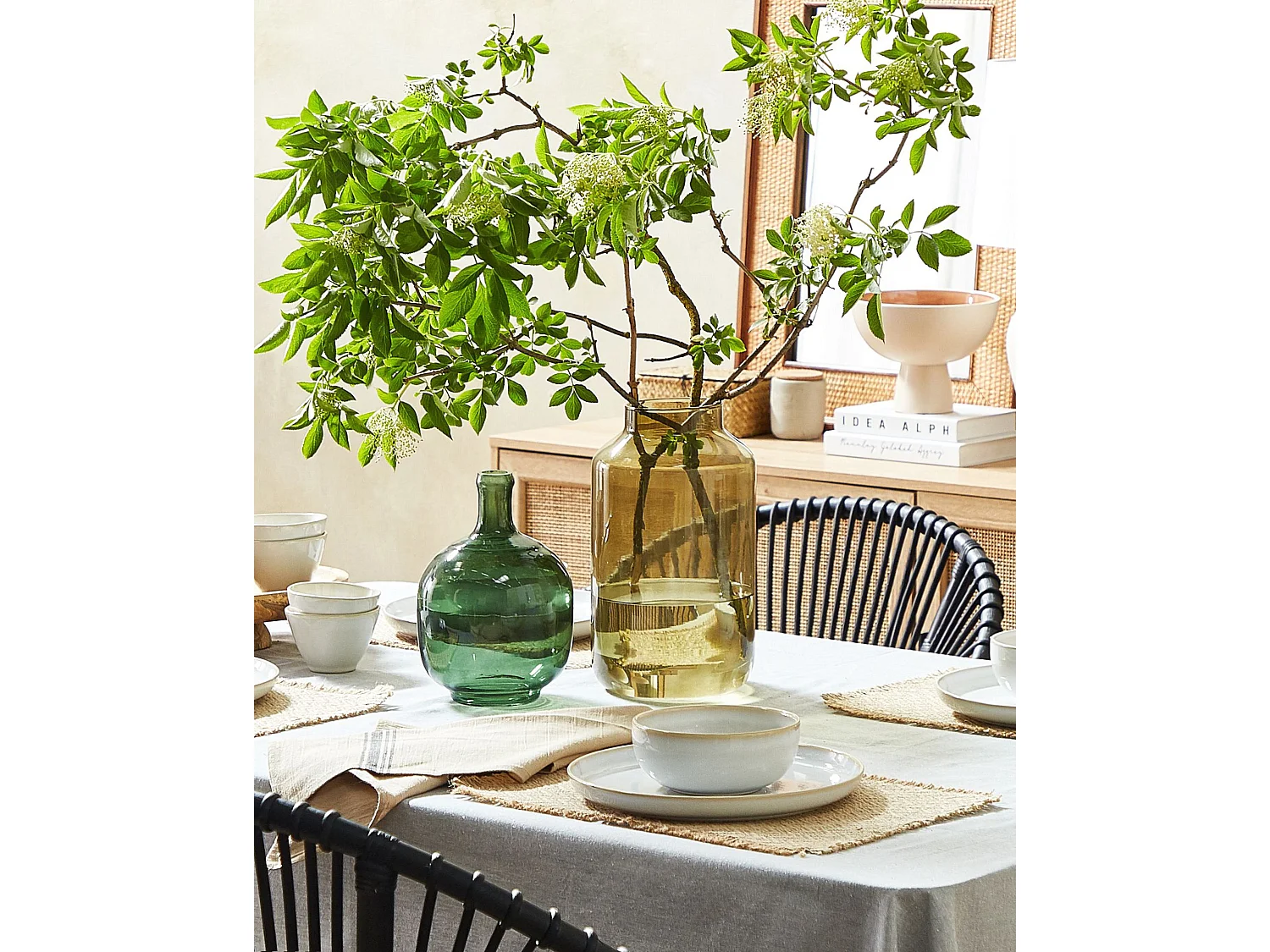 Vase décoratif PARATHA Verre 24 cm Vert