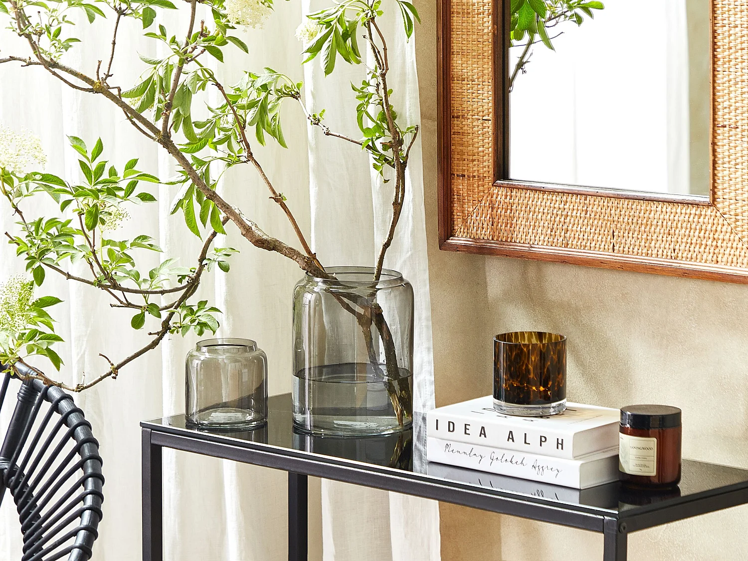 Vase décoratif RASAM Verre Gris clair