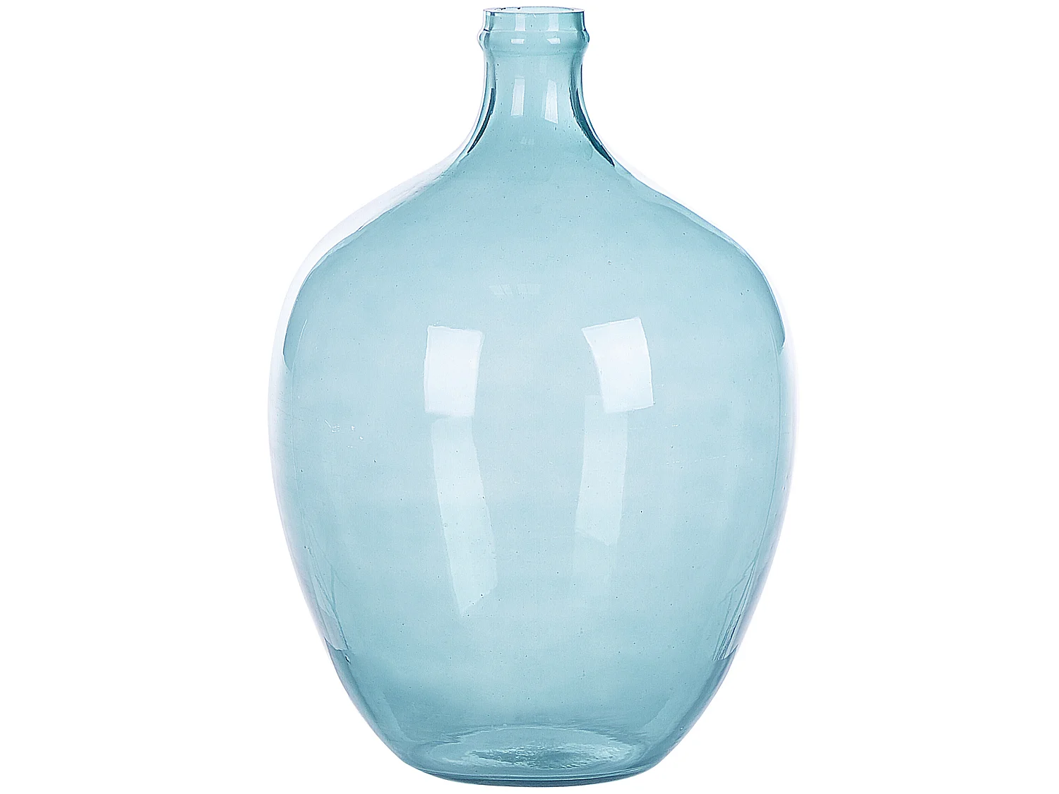 Runde Blumenvase aus gefärbtem Glas handgefertigt hellblau 39 cm Roti