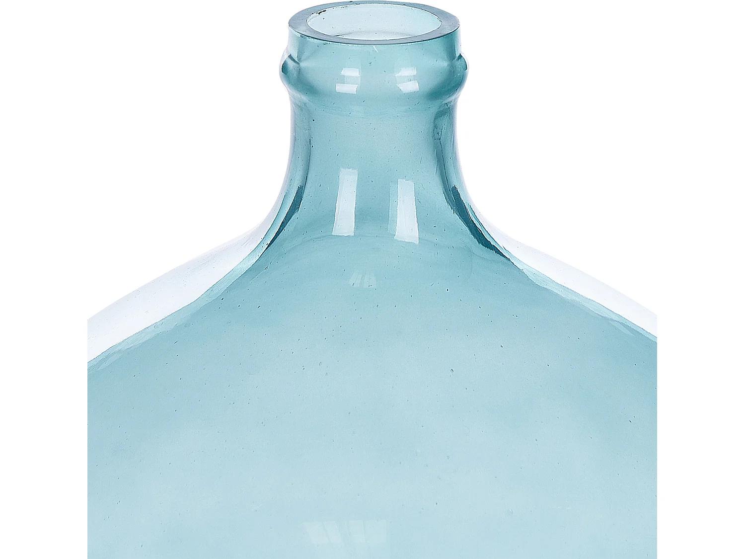 Runde Blumenvase aus gefärbtem Glas handgefertigt hellblau 39 cm Roti