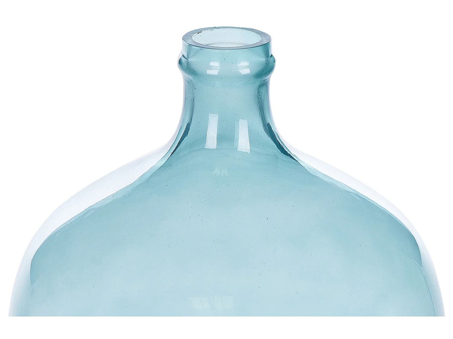 Runde Blumenvase aus gefärbtem Glas handgefertigt hellblau 39 cm Roti