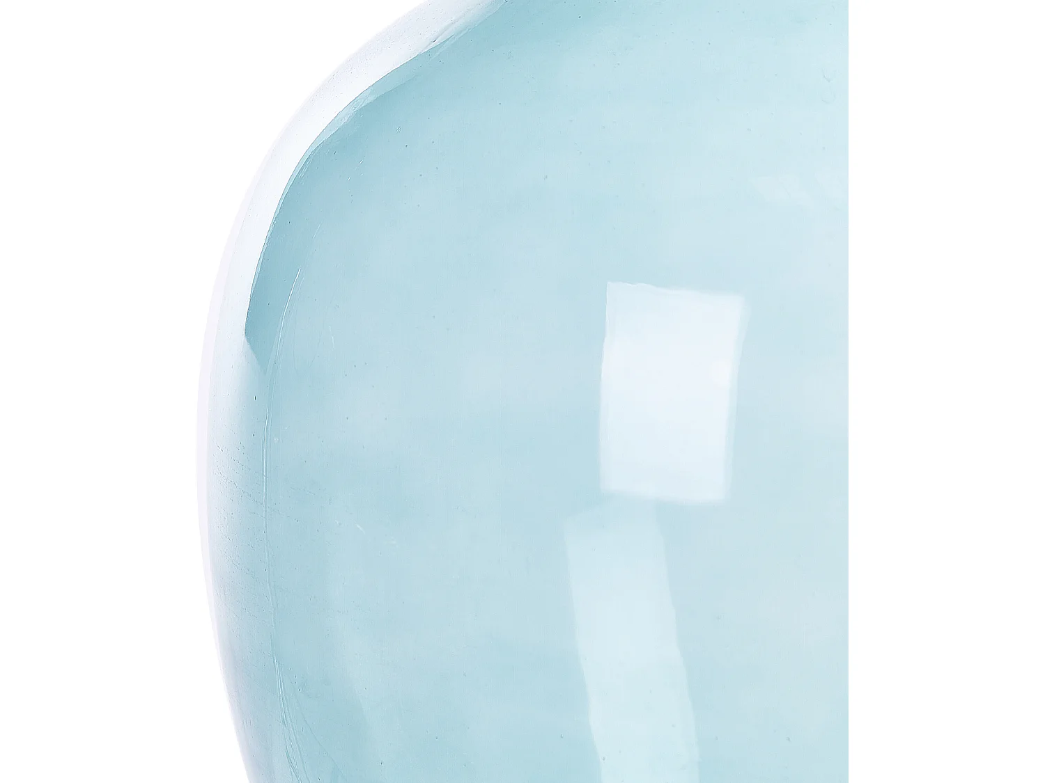 Runde Blumenvase aus gefärbtem Glas handgefertigt hellblau 39 cm Roti