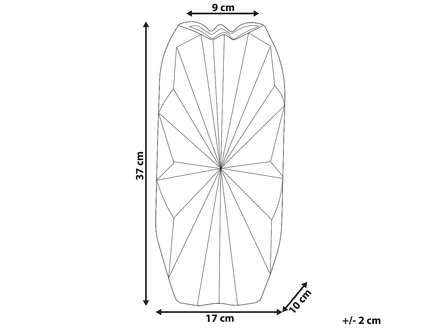 Vase aus Steinzeug in glänzendem Gold 37 cm Aelia