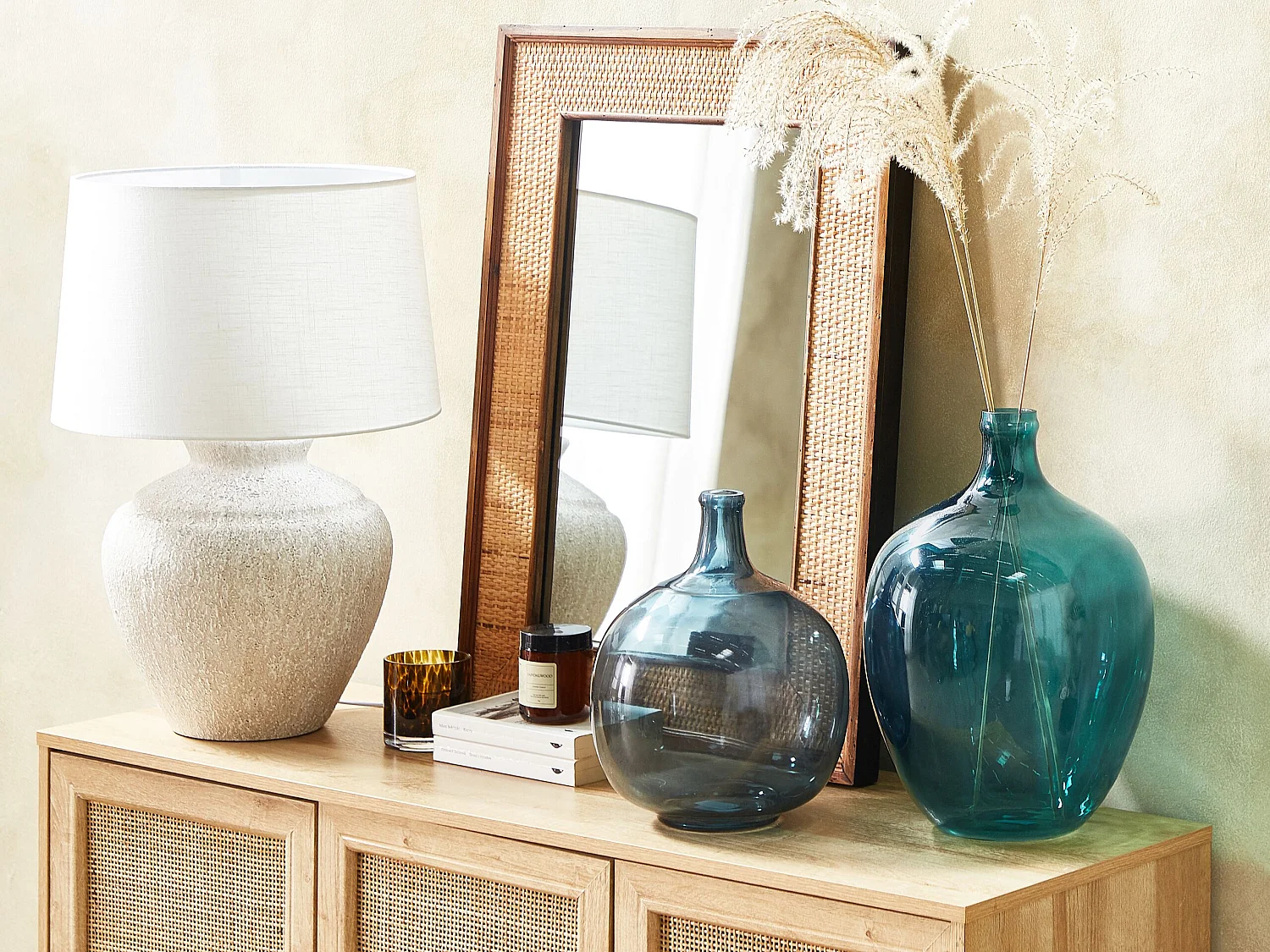 Vase à fleurs ROTI Verre 39 cm Turquoise