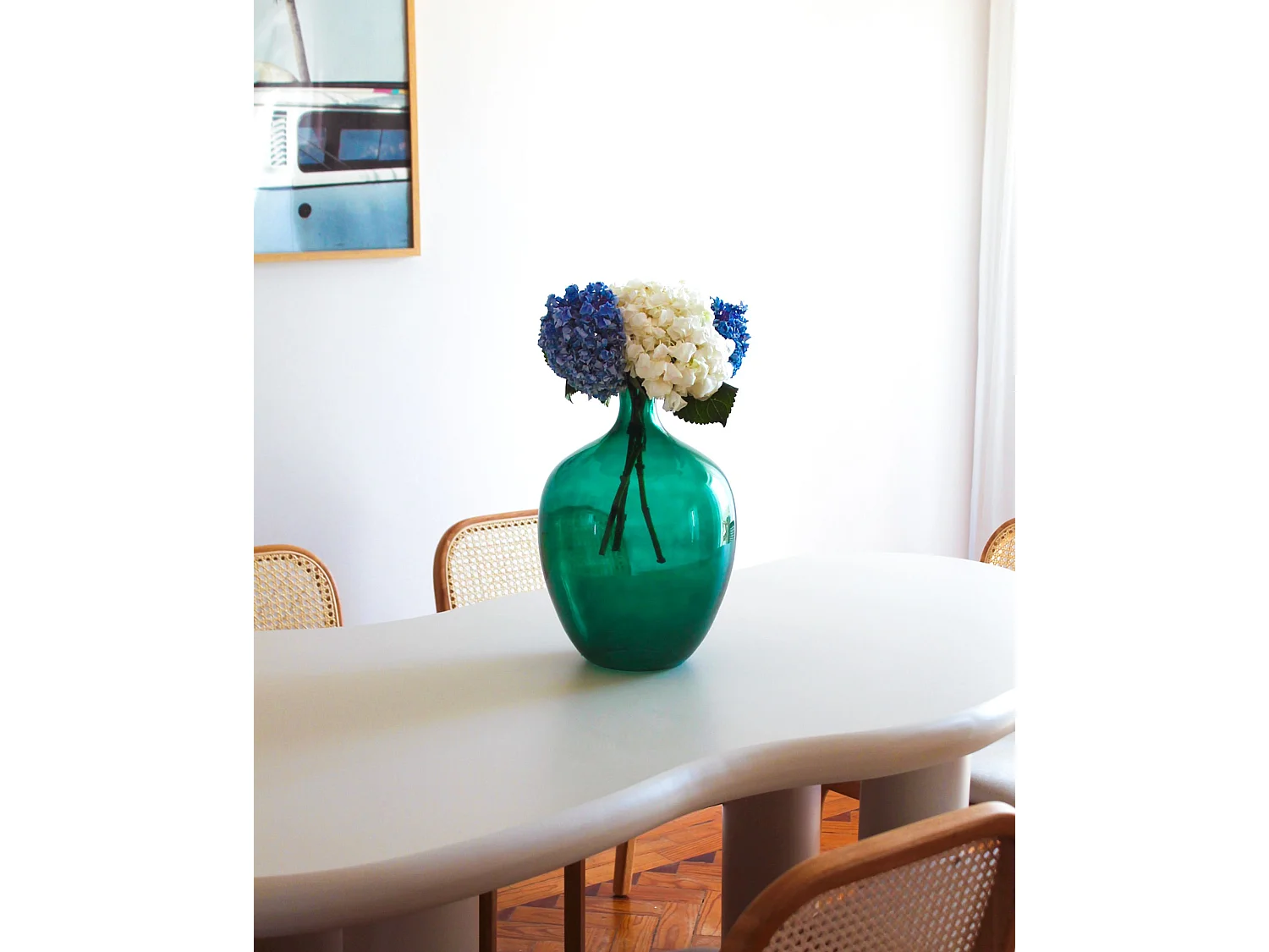 Bloemenvaas ROTI Glas 39 cm Turquoise