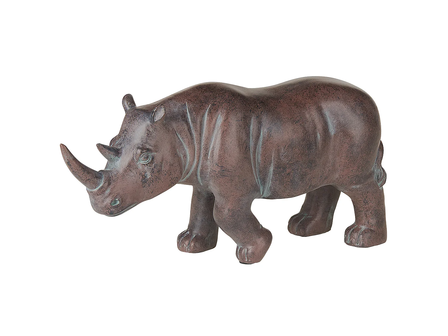 Figurine décorative rhinocéros 17 cm marron GORKHA
