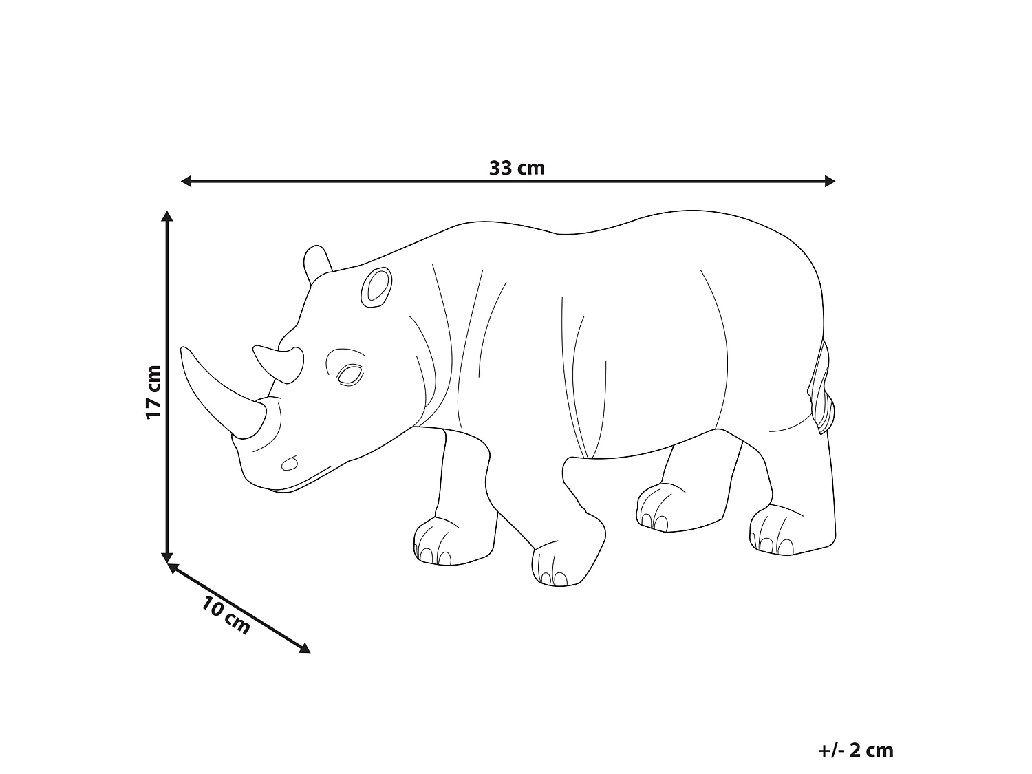 Figurine décorative rhinocéros 17 cm marron GORKHA