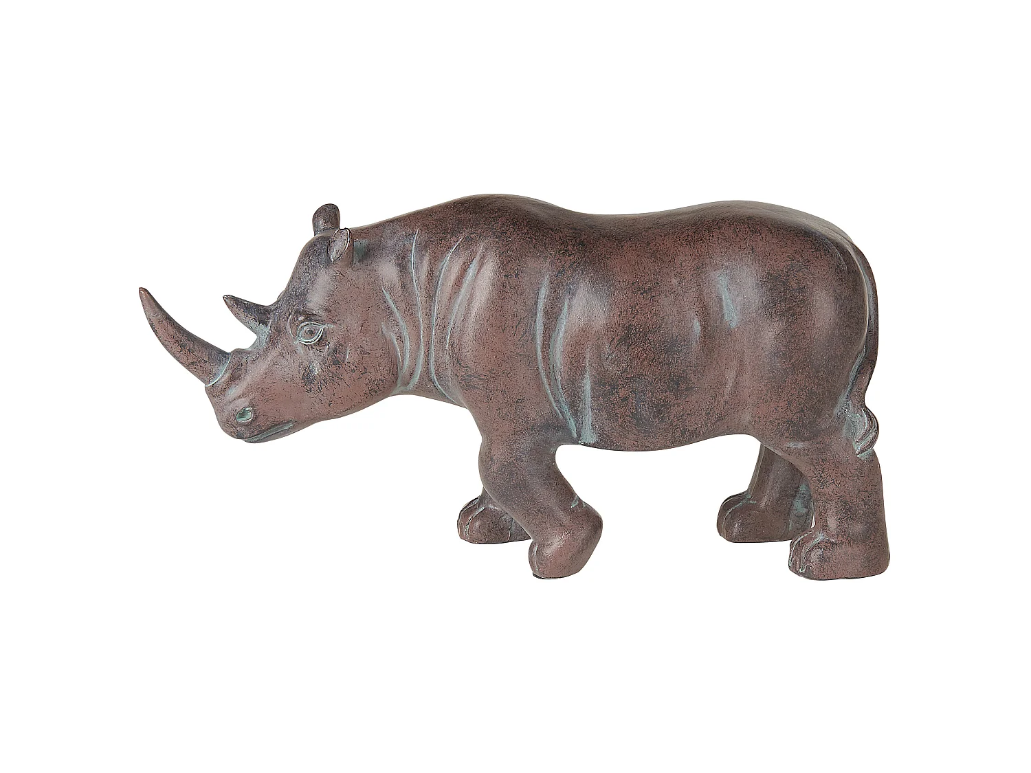 Figurine décorative rhinocéros 17 cm marron GORKHA