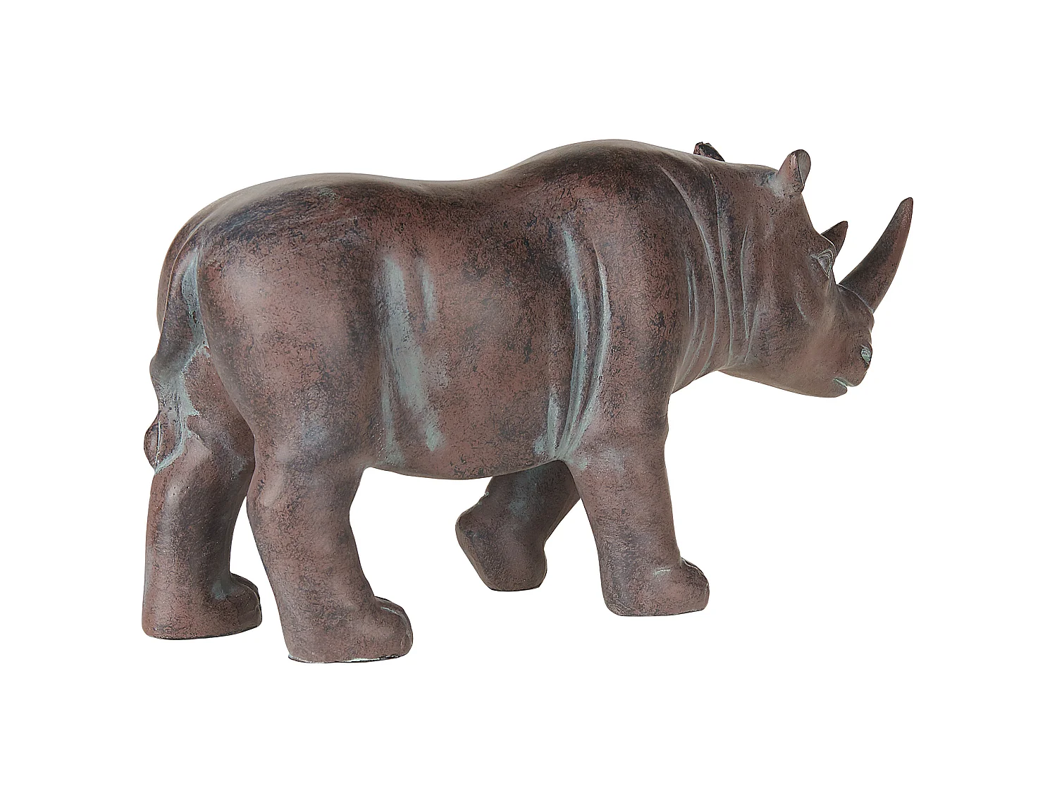 Figurine décorative rhinocéros 17 cm marron GORKHA