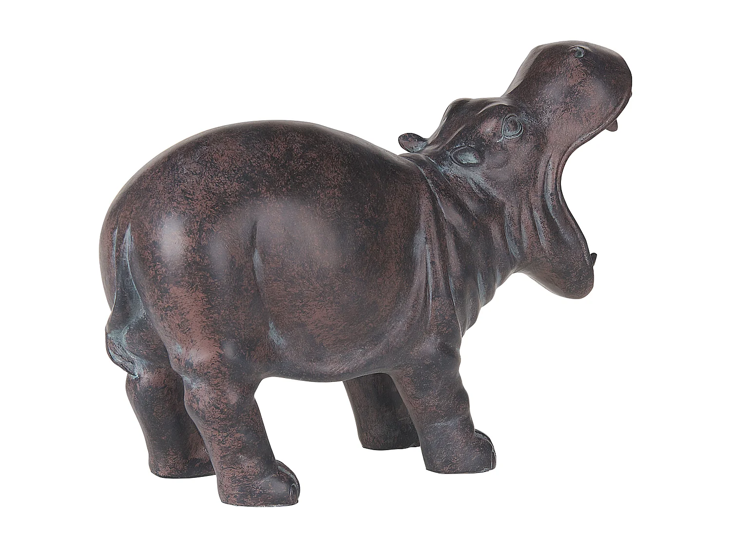 Decoratief beeld nijlpaard bruin BELBARI