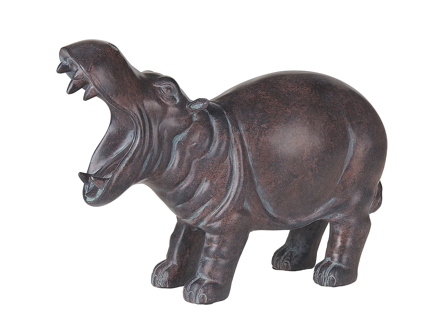 Figurine décorative hippopotame 23 cm marron BELBARI