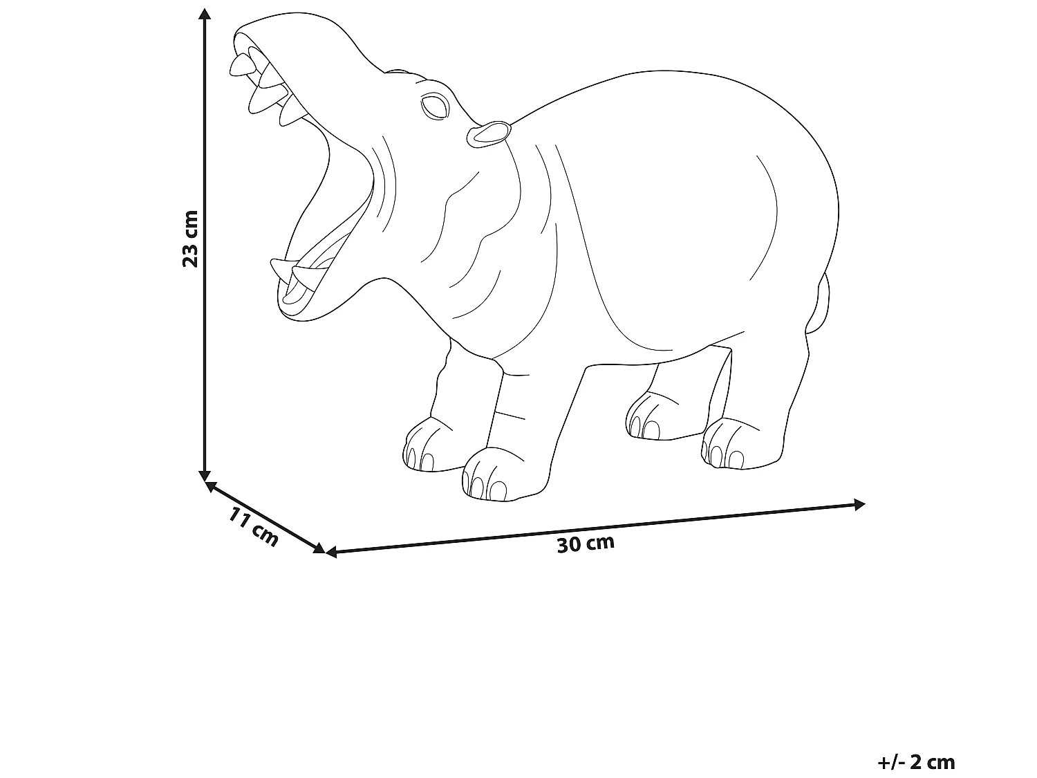 Decoratief beeld nijlpaard bruin BELBARI