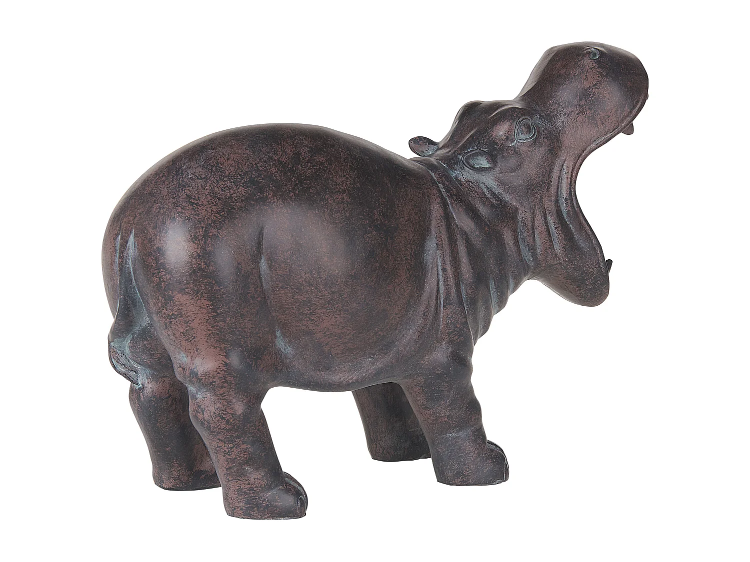 Decoratief beeld nijlpaard bruin BELBARI