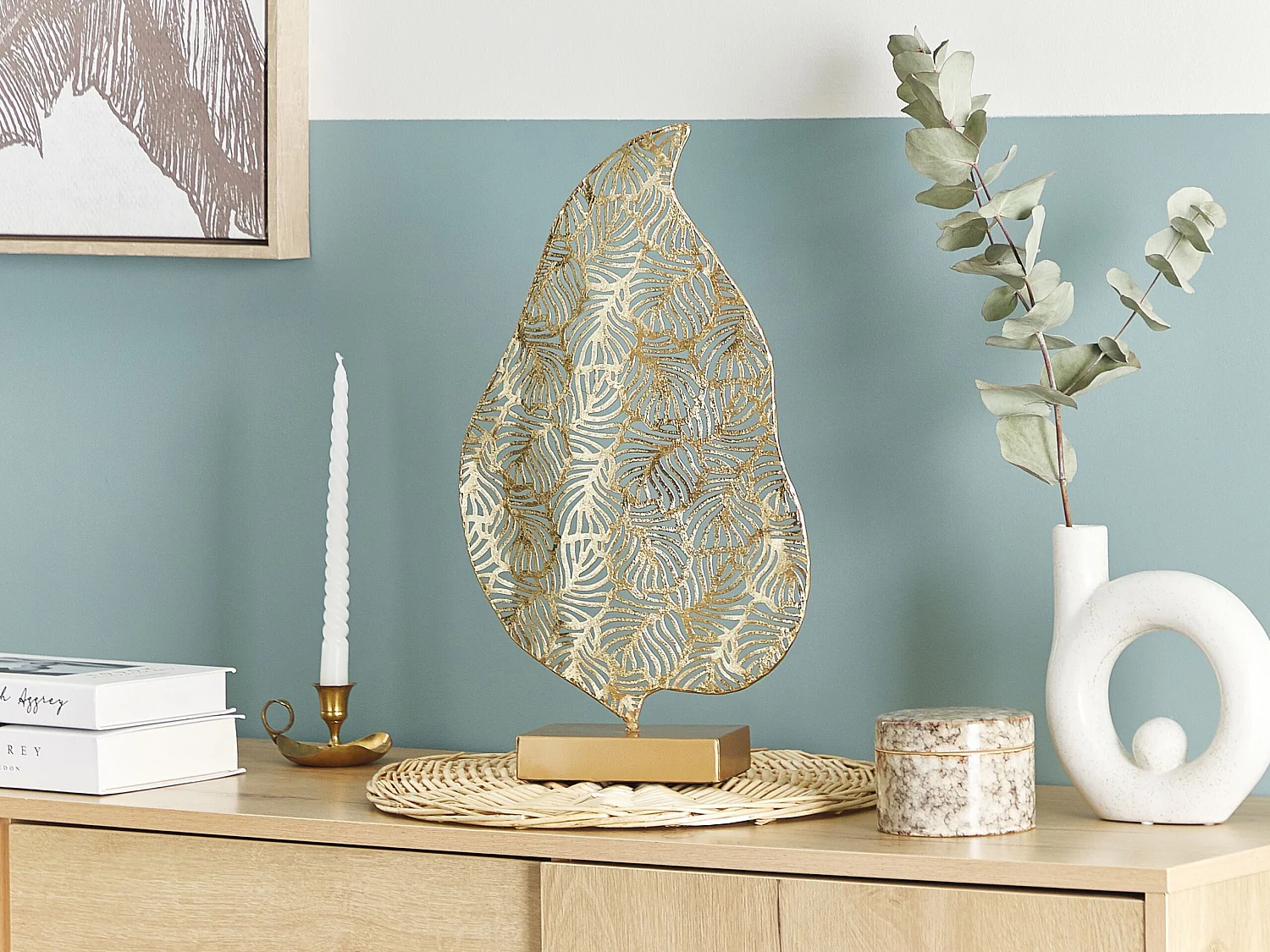 Figura decorativa Hoja LITHIUM Metal Dorado