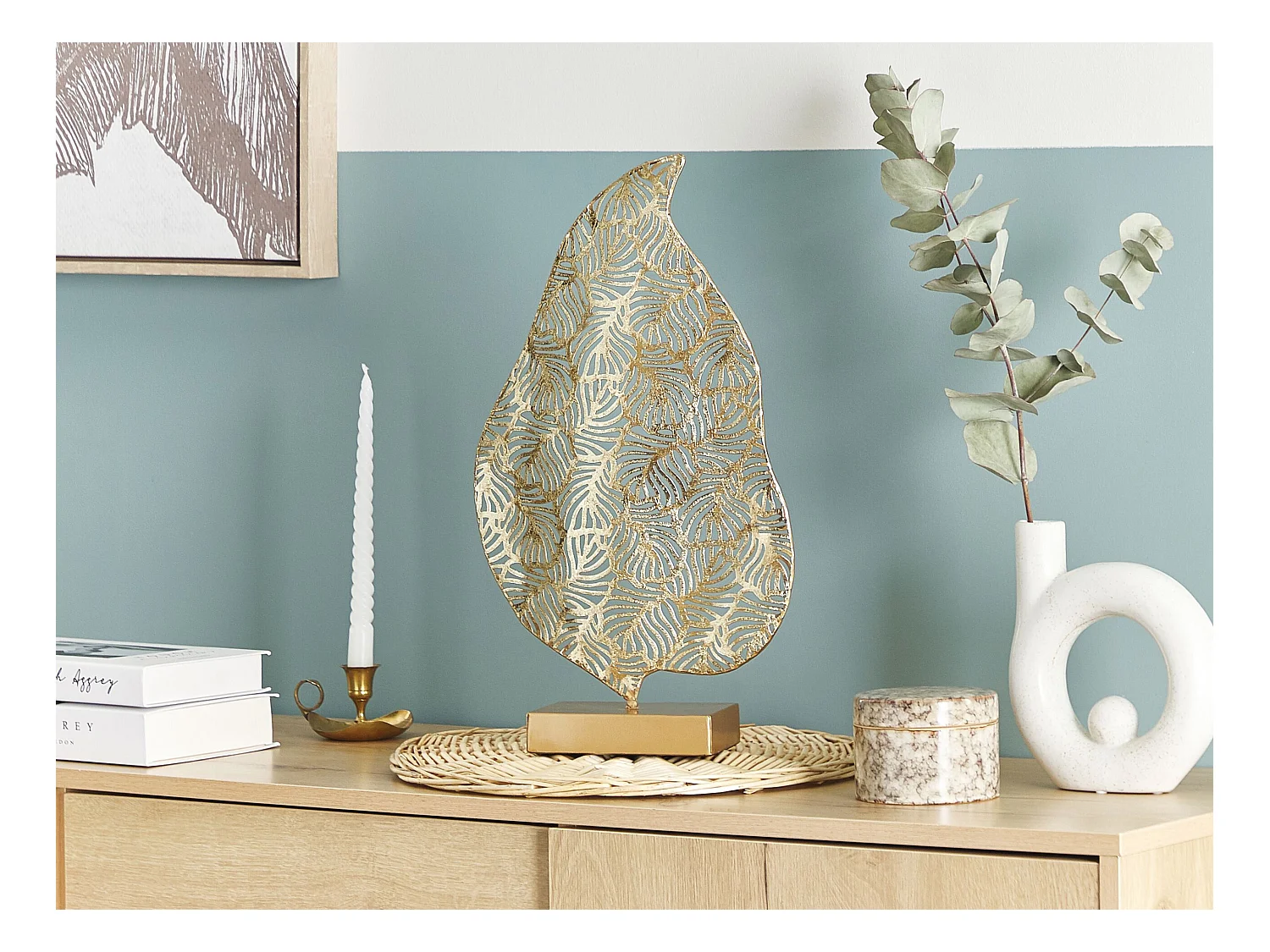 Accessoire Décoratif Feuille LITHIUM Métal Doré