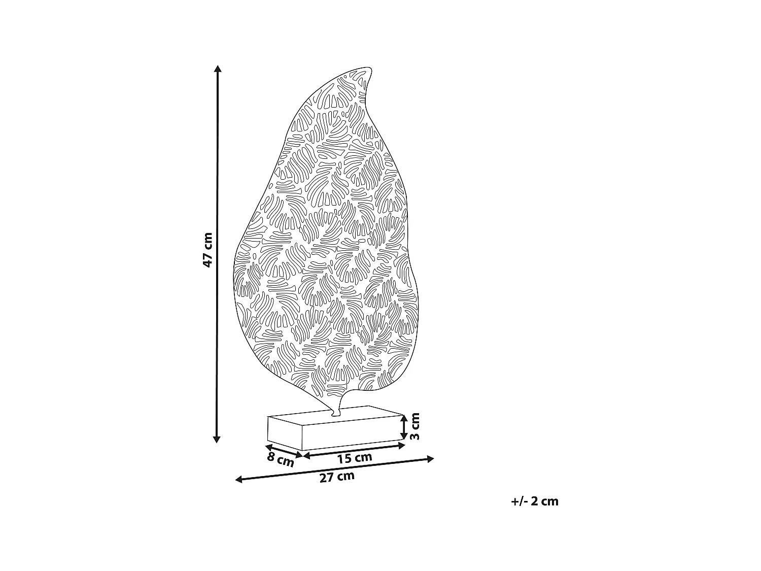 Accessoire Décoratif Feuille LITHIUM Métal Doré