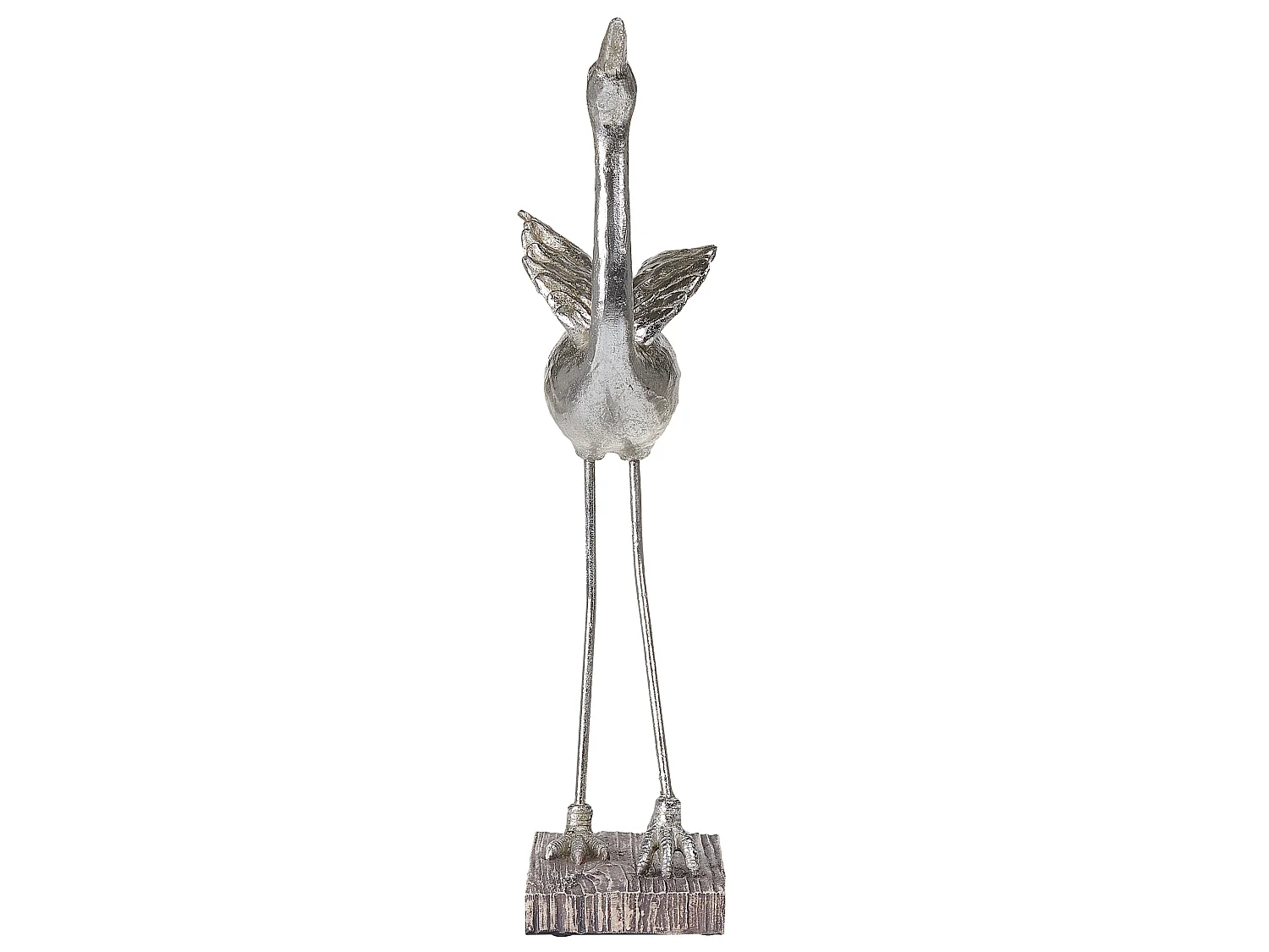 Dekofigur Kunstharz silber Vogelform 60 cm CRANE