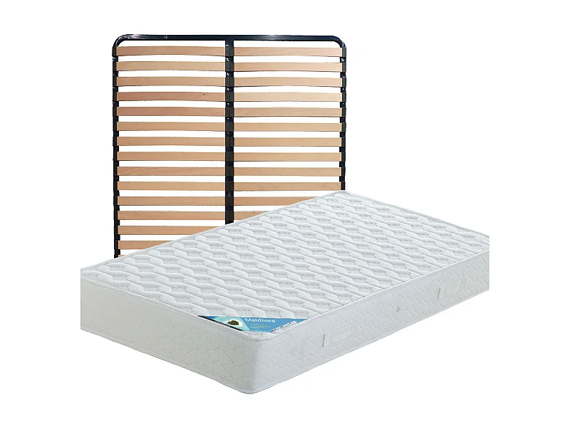 MALDIVES - Pack Matelas + Lattes 140x190