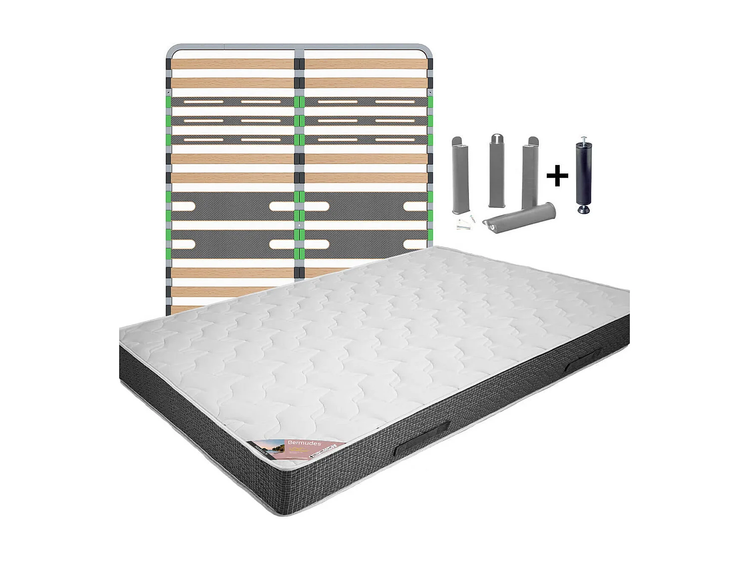 BERMUDES - Pack Matelas + AltoZone 160x200 + Pieds