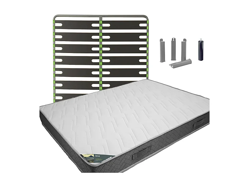 JAVA - Pack matelas + AltoSenso 160x200 + Pieds