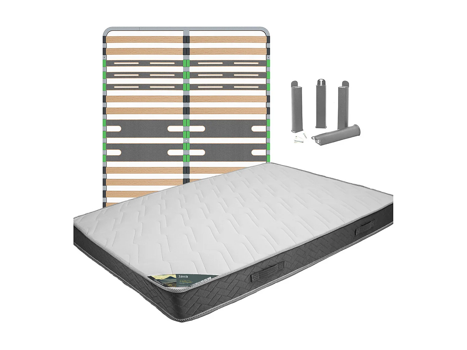 JAVA - Pack matelas + AltoZone 120x190 + Pieds