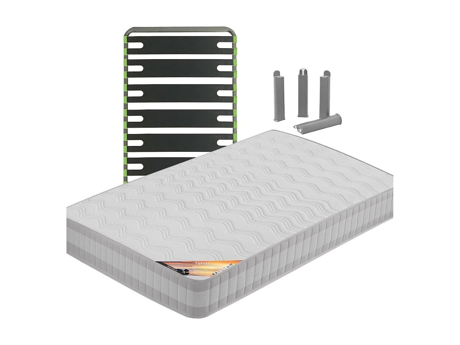 TAHITI - Pack Matelas + AltoSenso 90x190 + Pieds