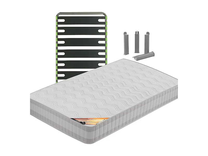 TAHITI - Pack Matelas + AltoSenso 90x190 + Pieds