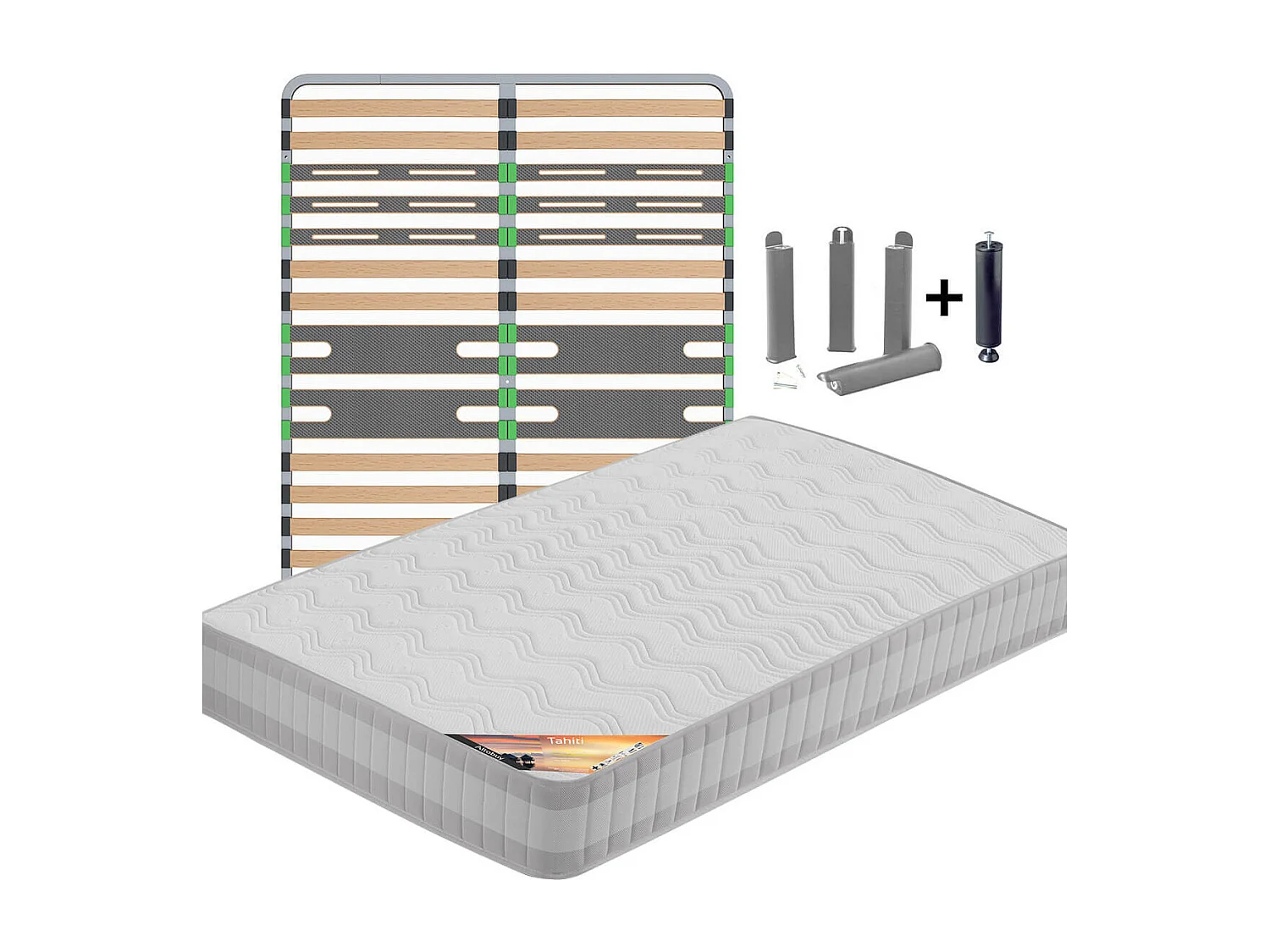 TAHITI - Pack Matelas + AltoZone 160x200 + Pieds