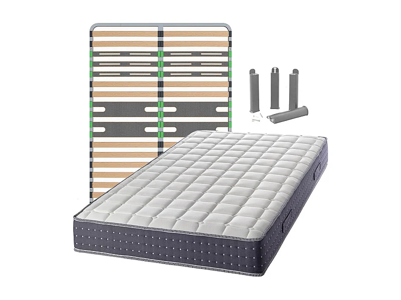 SILHOUETTE - Pack Matelas + AltoZone 140x190 + Pieds