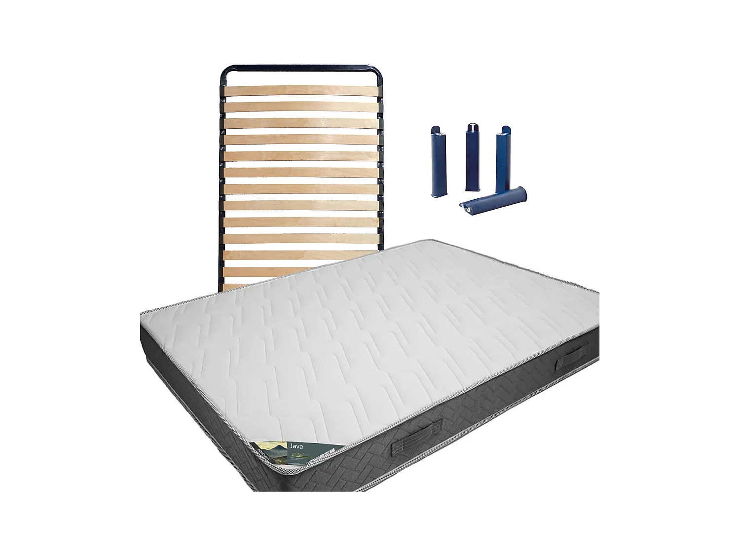 JAVA - Pack Matelas + AltoLattes 90x190 + Pieds