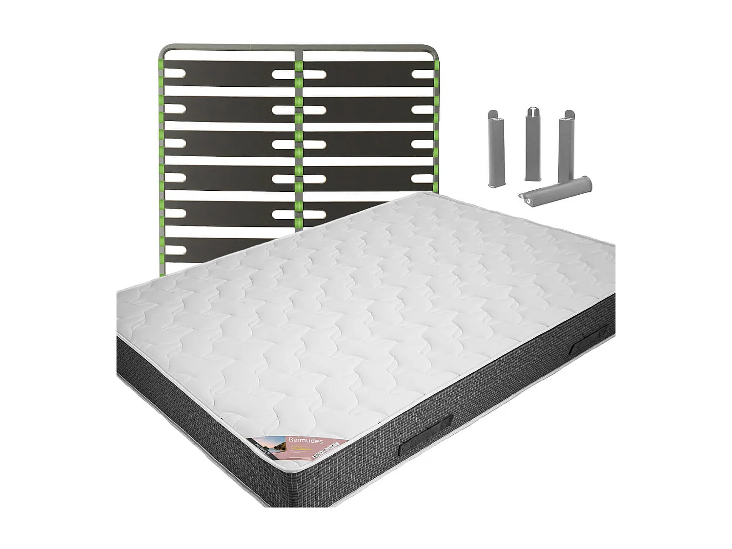 BERMUDES - Pack Matelas + AltoSenso 140x190 + Pieds