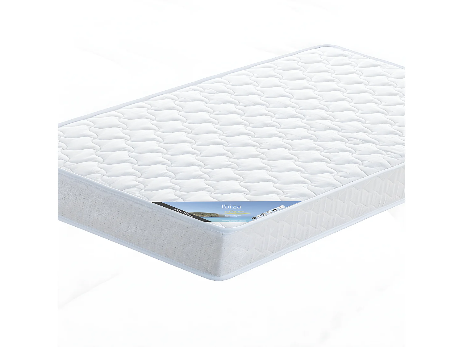 IBIZA - Pack Matelas + Lattes 120x190 + Pieds