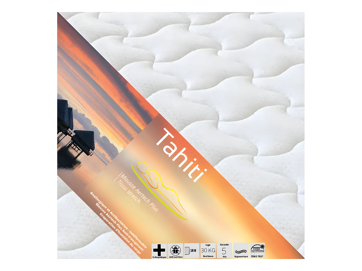 TAHITI - Pack Matelas + AltoSenso 140x190 + Pieds