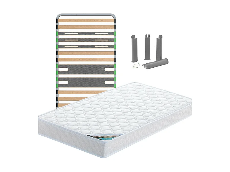 CHYPRE - Pack Matelas + AltoZone 90x200 + Pieds