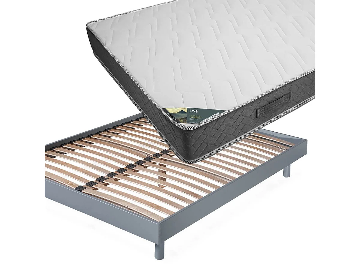 JAVA - Pack Matelas + NeoKit Gris 140x190