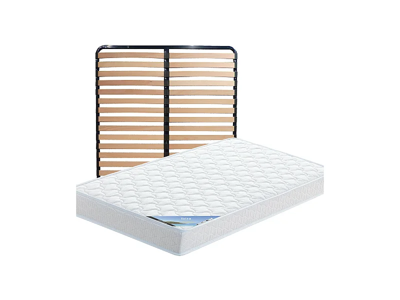 IBIZA - Pack Matelas + Lattes 130x190