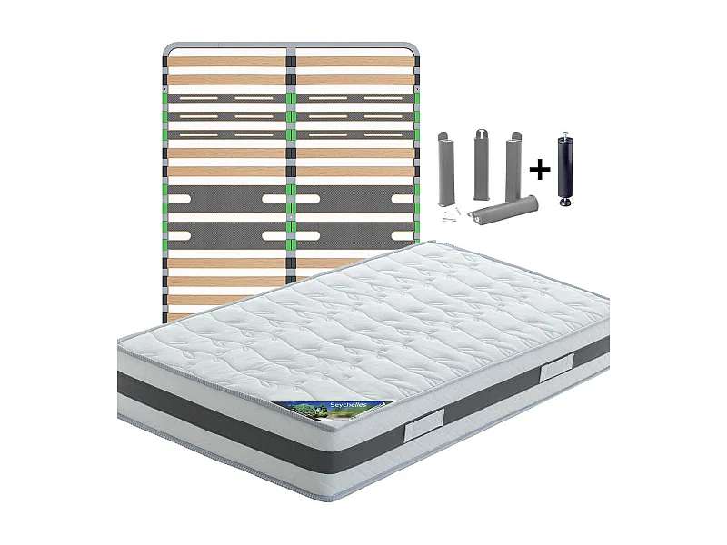 SEYCHELLES - Pack Matelas + AltoZone 160x200 + Pieds