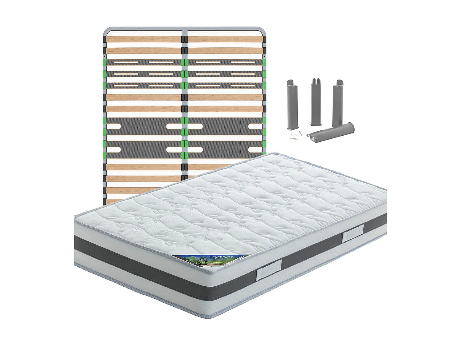 SEYCHELLES - Pack Matelas + AltoZone 120x190 + Pieds