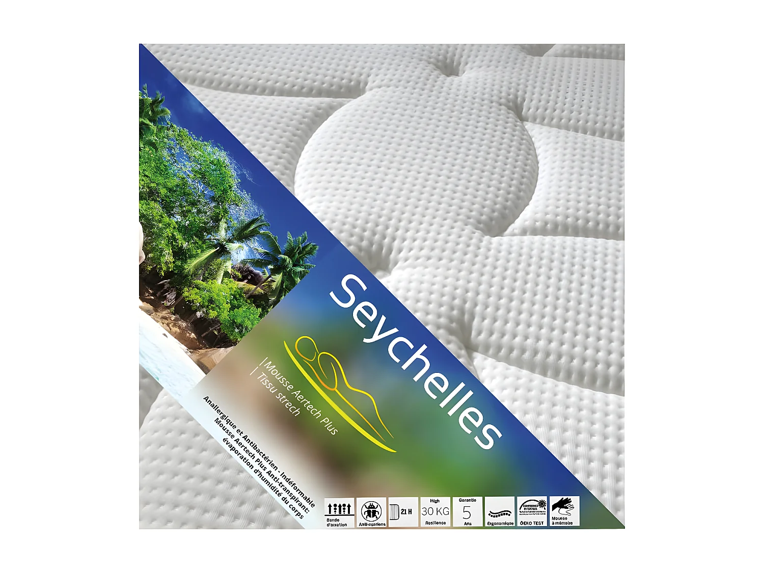 SEYCHELLES - Pack Matelas + AltoZone 120x190 + Pieds