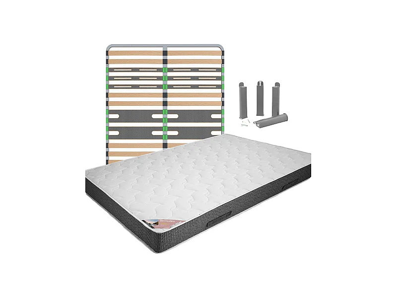 BERMUDES - Pack Matelas + AltoZone 140x190 + Pieds